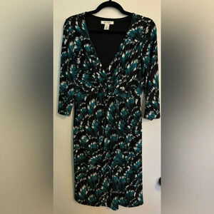 White House Black Market Womens‎ Midi 3/4 Sleeve Stretchy Dress size Small